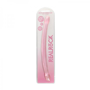 Realrock Crystal Clear Non-realistic Double Dong 17 In. Pink
