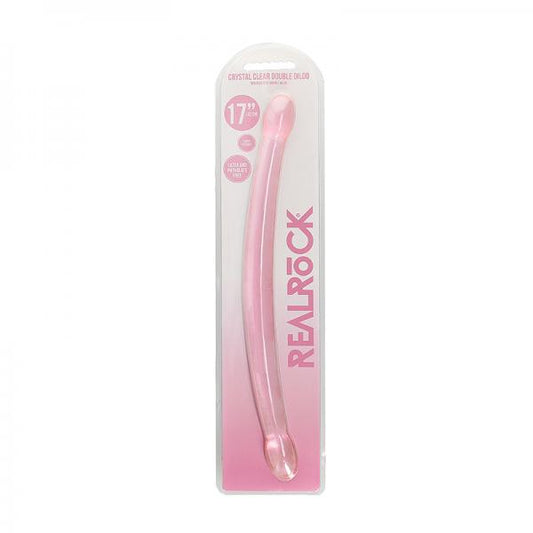Realrock Crystal Clear Non-realistic Double Dong 17 In. Pink
