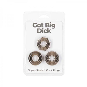 Got Big Dick Cockring 3-pack Smoke