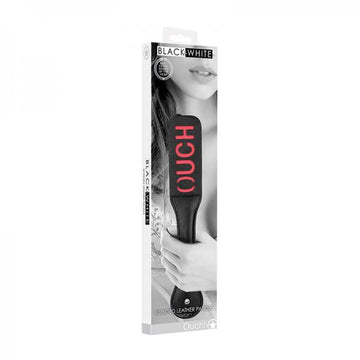 Ouch! Black & White Bonded Leather Paddle Ouch Black