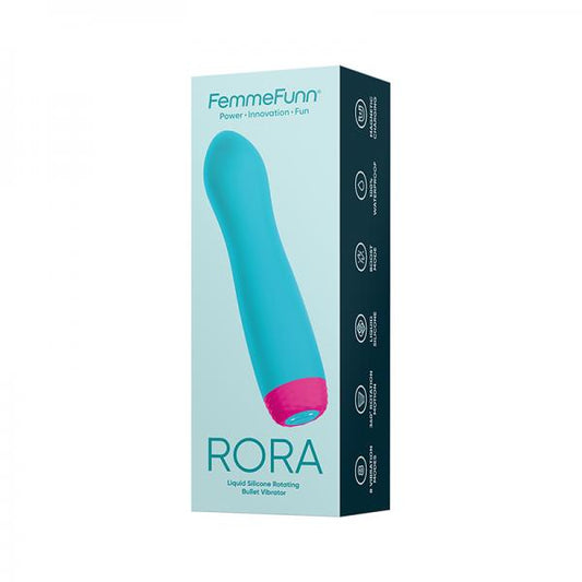 Femmefunn Rora Liquid Silicone Rotating Bullet Turquoise