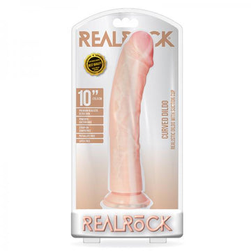 Realrock Curved Realistic Dildo With Suction Cup 10 In. Light