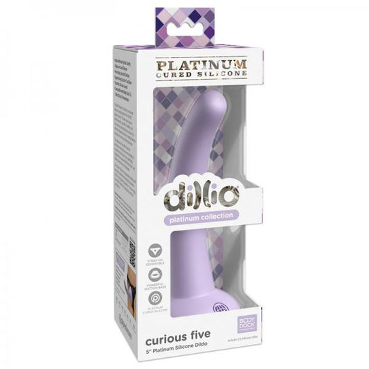 Dillio Platinum Curious Five Silicone Dildo 5 In. Purple
