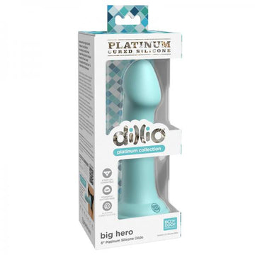Dillio Platinum Big Hero Silicone Dildo 6 In. Teal