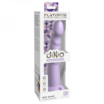Dillio Platinum Slim Seven Silicone Dildo 7 In. Purple