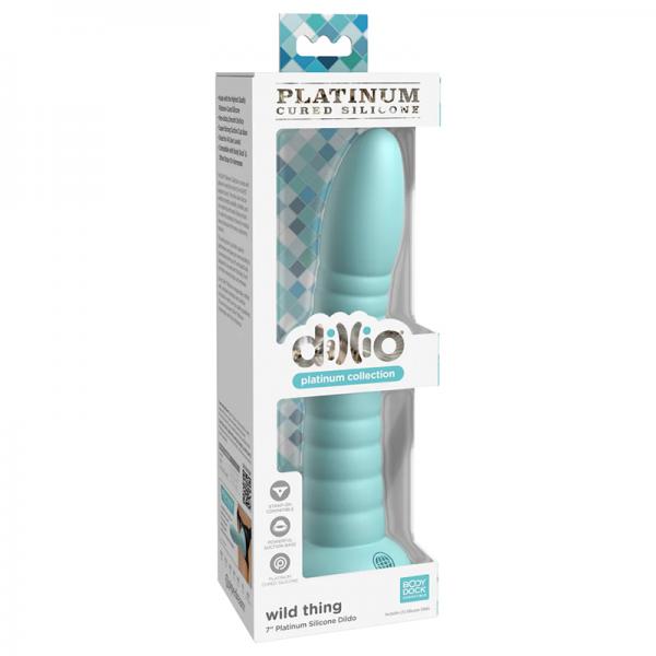 Dillio Platinum Wild Thing Silicone Dildo 7 In. Teal