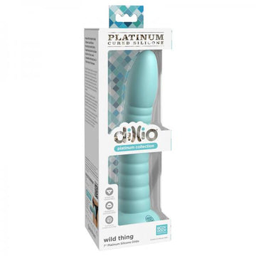 Dillio Platinum Wild Thing Silicone Dildo 7 In. Teal