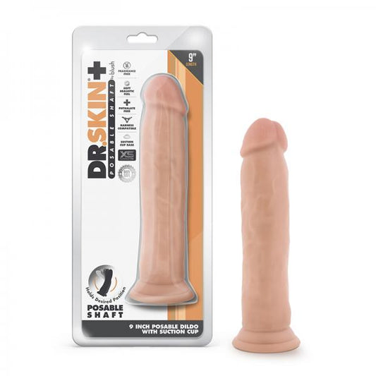 Dr. Skin Plus Posable Thick Dildo 9 In. Vanilla