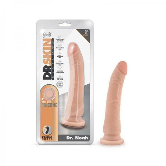 Dr. Skin Silicone Dr. Noah Dong With Suction Cup 8 In. Vanilla