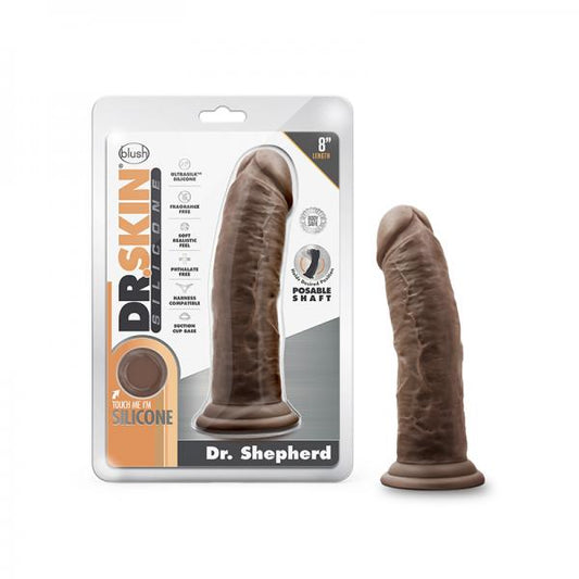 Dr. Skin Silicone Dr. Shepherd Dildo With Suction Cup 8 In. Chocolate