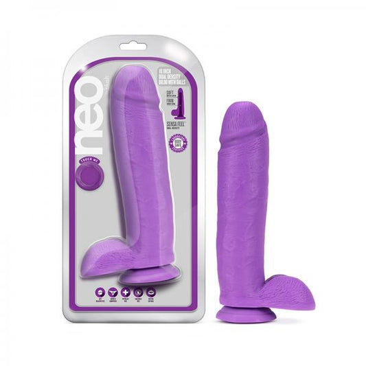 Neo Dual Density Dildo 10 In. Neon Purple