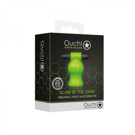 Ouch! Glow Vibrating Head Masturbator - Glow In The Dark - Green