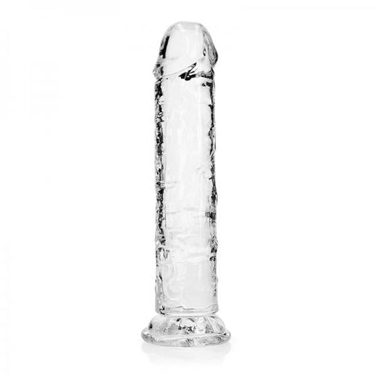 Realrock Crystal Clear Straight 8 In. Dildo Without Balls Clear