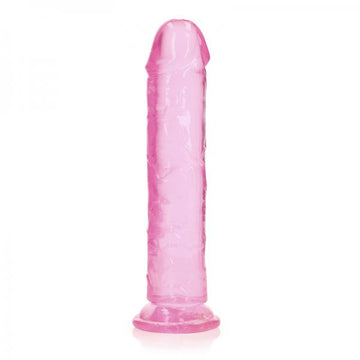 Realrock Crystal Clear Straight 9 In. Dildo Without Balls Pink