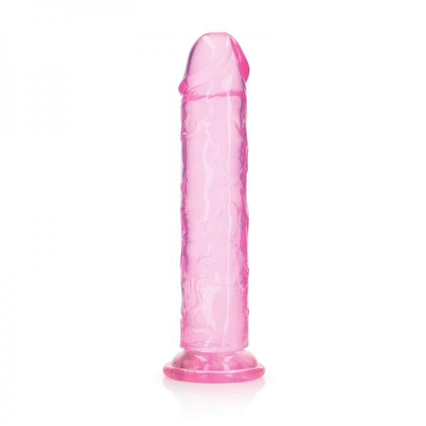 Realrock Crystal Clear Straight 11 In. Dildo Without Balls Pink