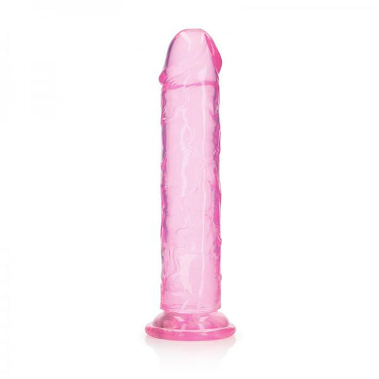 Realrock Crystal Clear Straight 11 In. Dildo Without Balls Pink