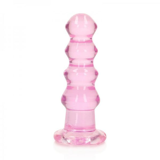 Realrock Crystal Clear Curvy 5.5 In. Dildo/plug Pink