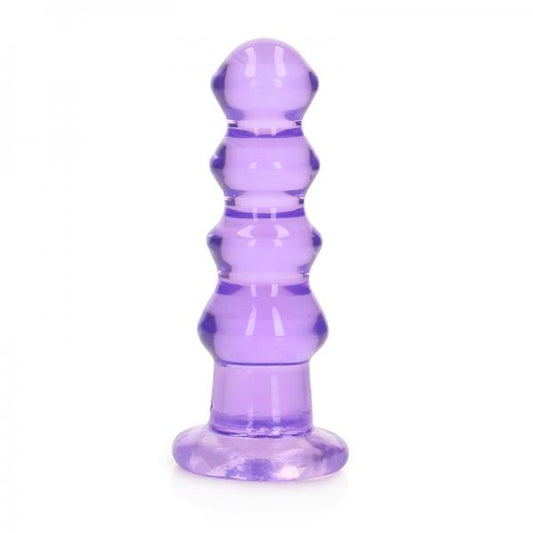 Realrock Crystal Clear Curvy 5.5 In. Dildo/plug Purple