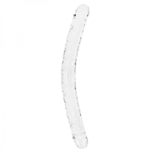 Realrock Crystal Clear Double Dong 18 In. Dual-ended Dildo Clear