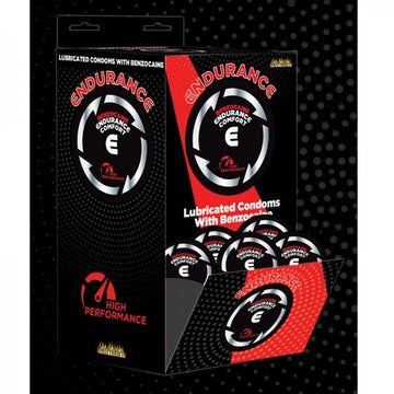 Endurance Comfort Benzocaine Condoms (singles) 144 Pcs Display