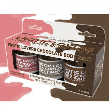 Erotic Chocolate Body Paints White/milk Chocolate&strawberry (3 Pack)