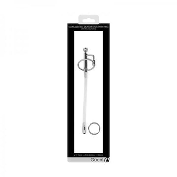 Ouch! Urethral Sounding - Metal Dilator Stick With Ring - 7.6 Mm