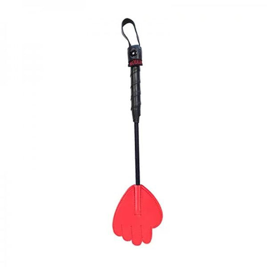 Rouge Mini Leather Hand Riding Crop Red
