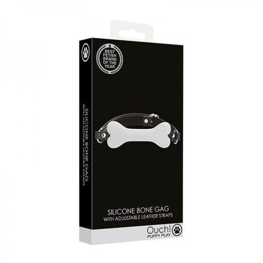 Ouch! Puppy Play Silicone Bone Gag White
