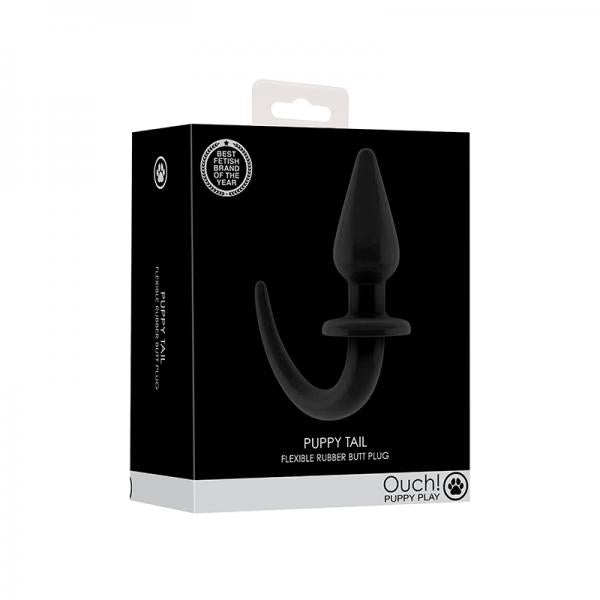 Ouch! Flexible Rubber Anal Plug Black