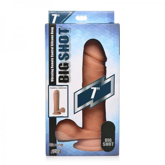 Big Shot 7 In. Vibrating Dildo With Balls And Remote Control Light