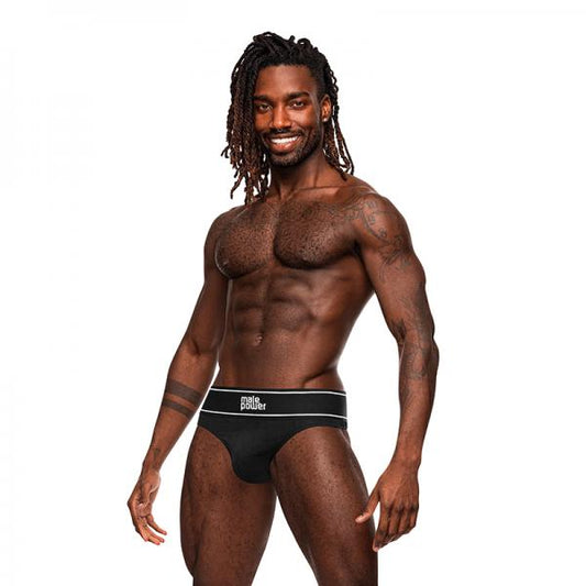 Male Power Modal Rib Bong Thong Black S/m