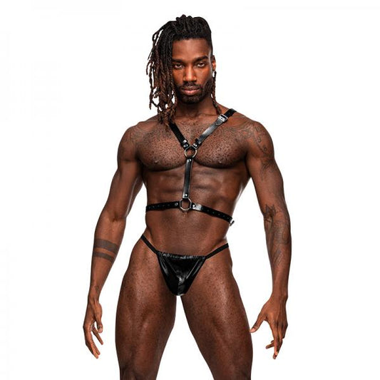 Male Power Men's Leather Sagittarius Black O/s