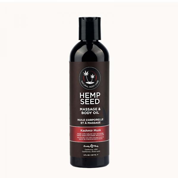 Earthly Body Hemp Seed Massage & Body Oil Kashmir Musk 8 Oz.
