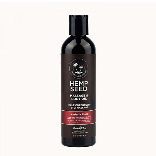Earthly Body Hemp Seed Massage & Body Oil Kashmir Musk 8 Oz.