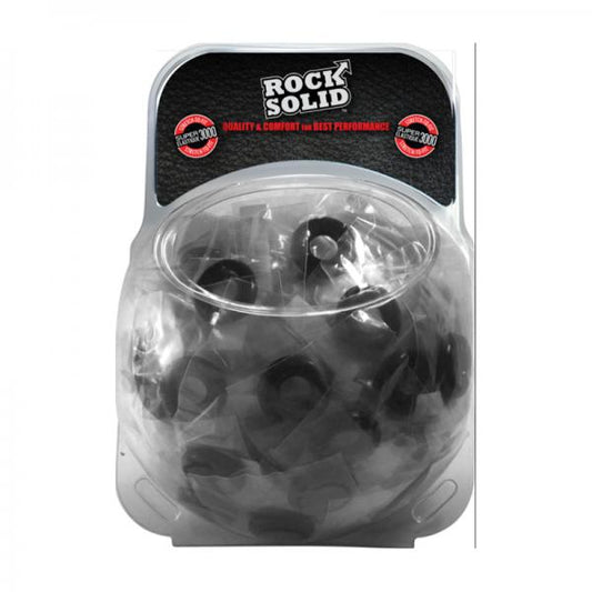 Rock Solid Donut C-ring Clambowl Of 100 Pieces Black