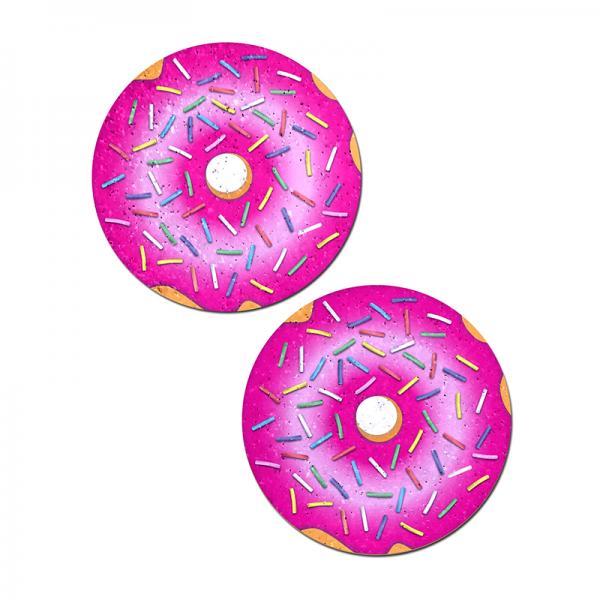Pastease Donut: Donut With Pink Frosting And Rainbow Sprinkles Nipple Pasties