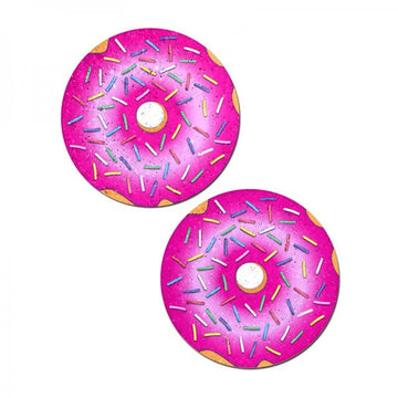 Pastease Donut: Donut With Pink Frosting And Rainbow Sprinkles Nipple Pasties