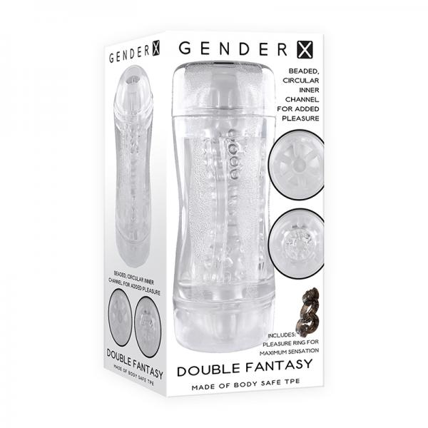 Gender X Double Fantasy Dual-entry Stroker Clear