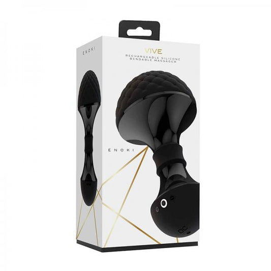 Vive Enoki Rechargeable Bendable Silicone Massager Black