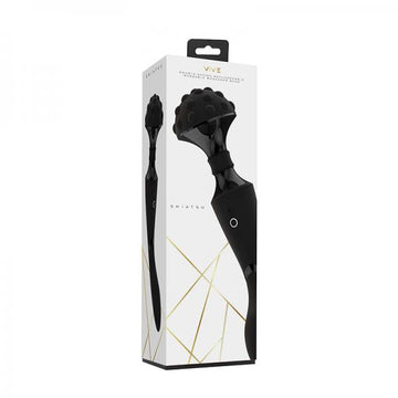 Vive Shiatsu Rechargeable Dual-ended Bendable Silicone Massager Wand Black