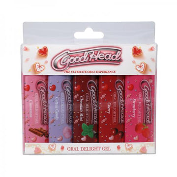 Goodhead Oral Delight Gel Strawberry,cherry,cotton Candy,chocolate Mint,cinnamon 5 Pack 1oz