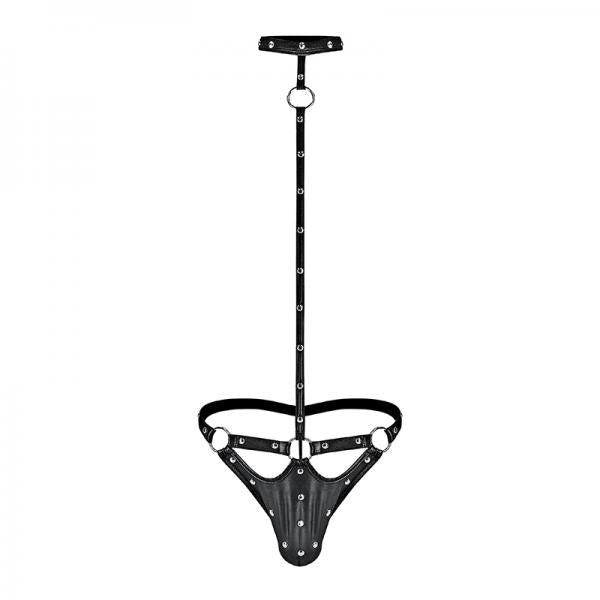 Male Power Fetish Tormentor Choker G-string Body Harness Black L/xl