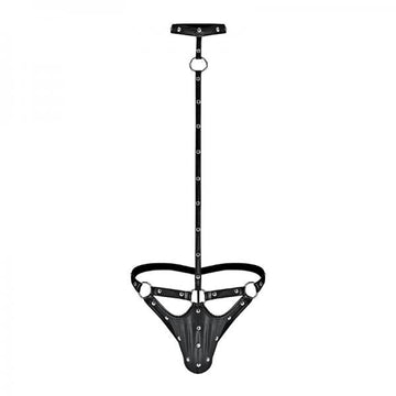 Male Power Fetish Tormentor Choker G-string Body Harness Black L/xl