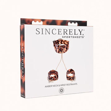 Sincerely, Sportsheets Amber Collection Adjustable Neck And Wrist Restraint Tortoiseshell