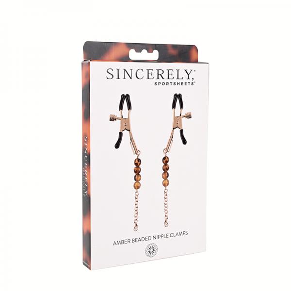 Sincerely, Sportsheets Amber Collection Adjustable Beaded Nipple Clamps Tortoiseshell
