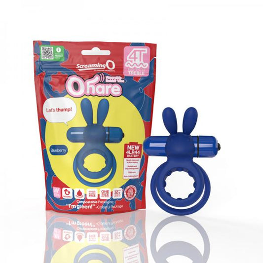 Screaming O 4t Ohare Vibrating Rabbit Double Cockring Blueberry