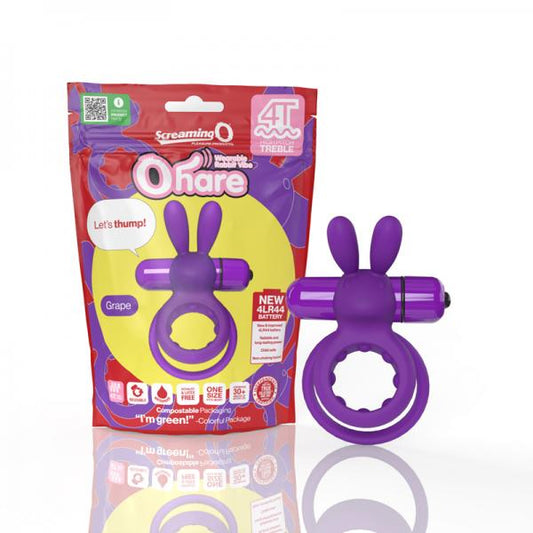 Screaming O 4t Ohare Vibrating Rabbit Double Cockring Grape
