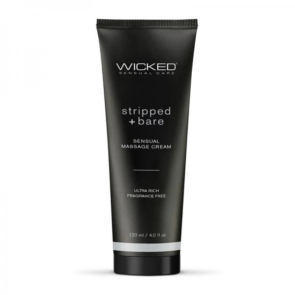Wicked Stripped + Bare Unscented Sensual Massage Cream 4 Oz.