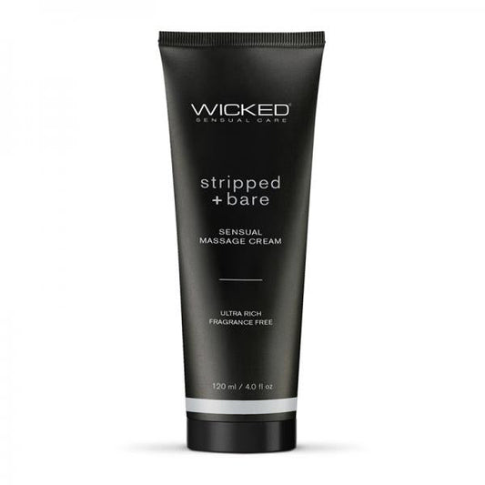 Wicked Stripped + Bare Unscented Sensual Massage Cream 4 Oz.