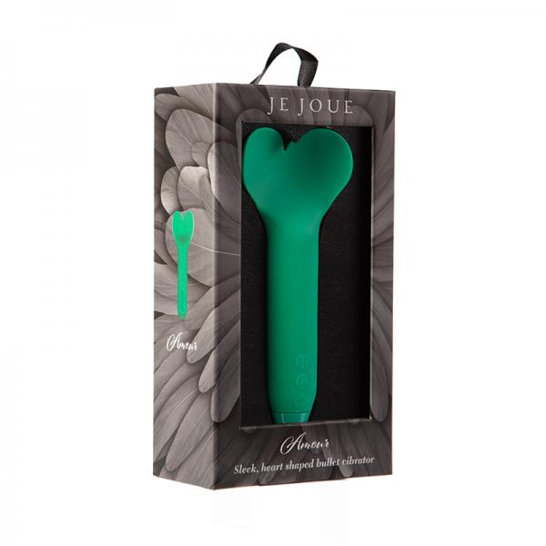 Je Joue Amour Rechargeable Silicone Heart Shaped Fluttering Bullet Vibrator Emerald Green